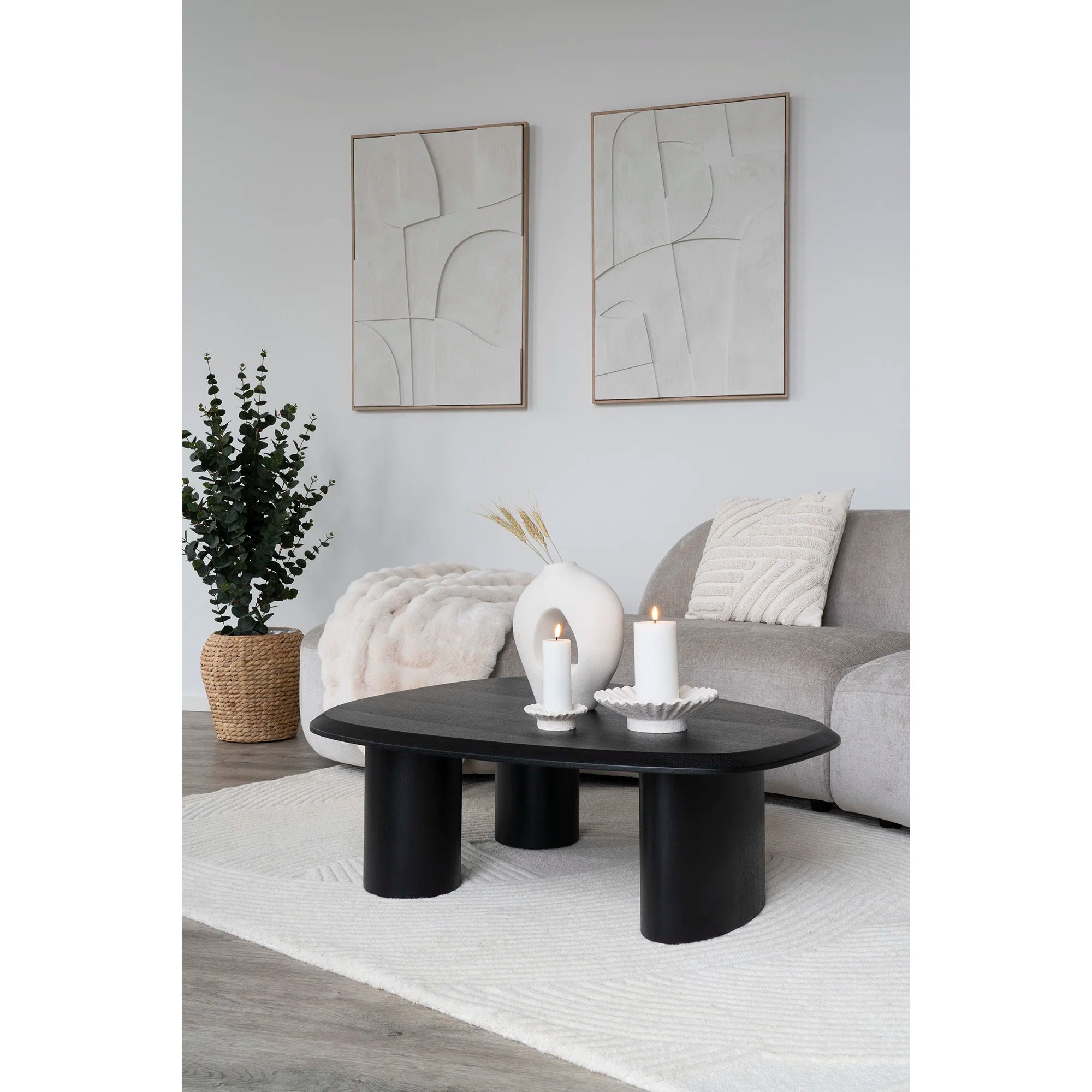 Κηροπήγιο Candle Ηolder Set of 2 Τσιμέντο Άσπρο D11cm/ D21,5cm  HOUSE NORDIC