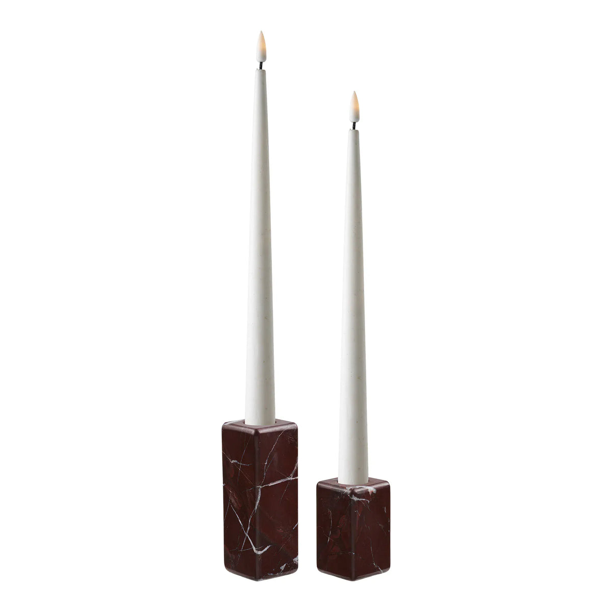 Κηροπήγια Candle Holders - Μάρμαρο Κόκκινα Σετ Των 2 τμχ W4 x L4 x H6.5/11 cm HOUSE NORDIC