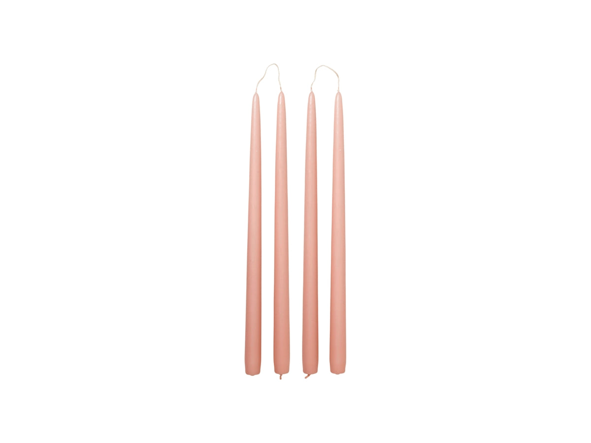 BROSTE COPENHAGEN candles Decorative candles Taper 4pc Pink Ø2,2x38 cm 10.5h Broste Copenhagen