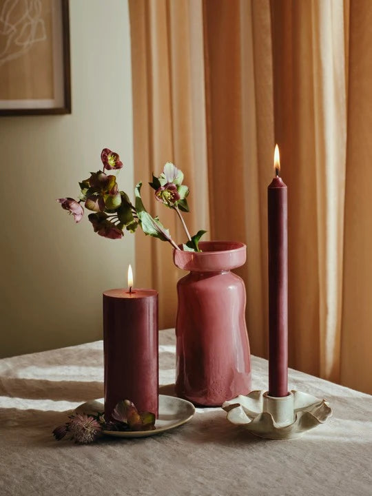 Κερί Eco Pillar - Σκούρο Μωβ Burn Time 50h Ø6,7 x H15 cm Broste Copenhagen