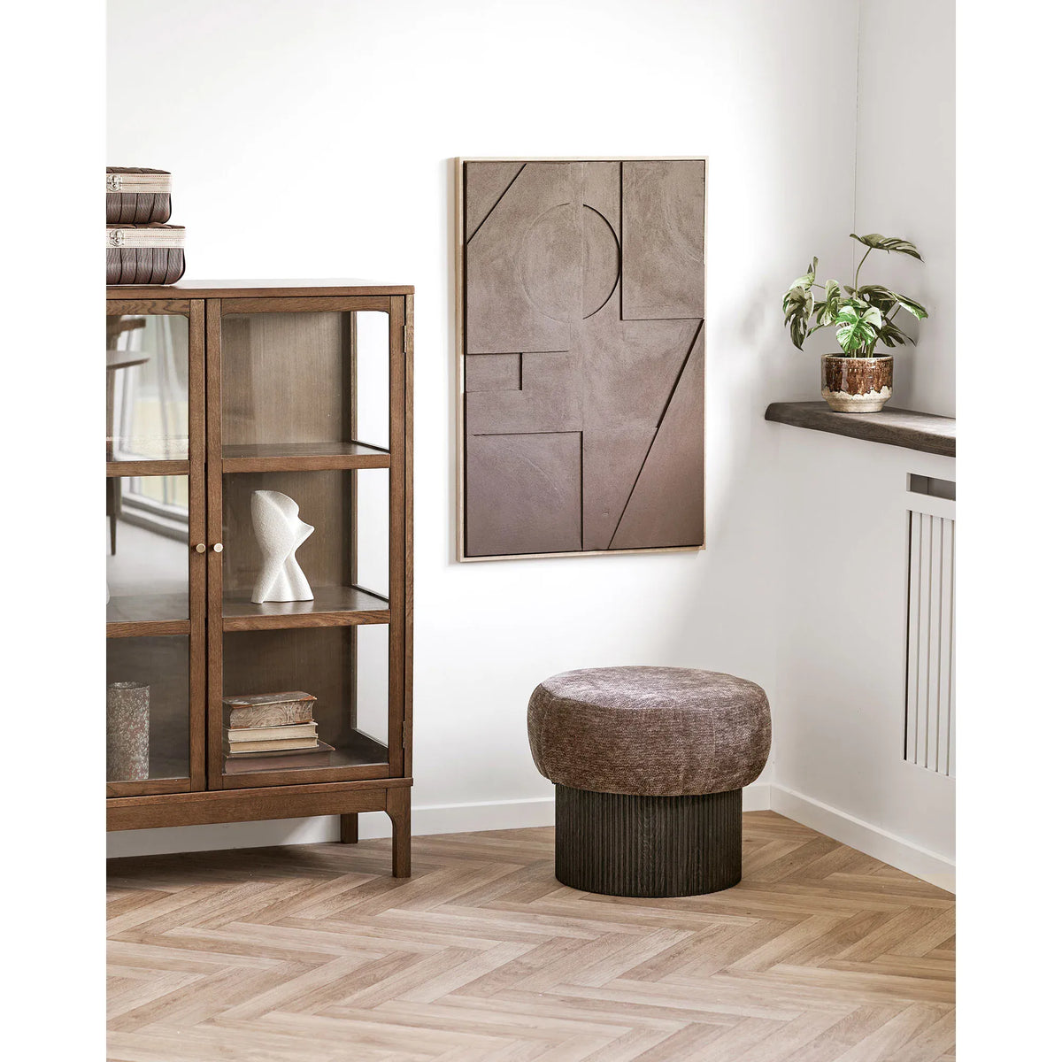 Διακοσμητικός Πίνακας Σε Καμβά Isabella Relief No.2 - MDF Πολυεστέρας Καφέ W60 x L4.4 x H90 cm HOUSE NORDIC