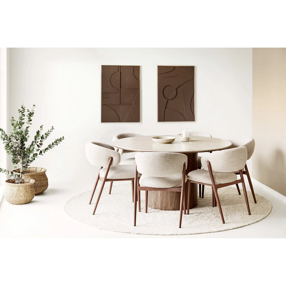Διακοσμητικός Πίνακας Σε Καμβά Isabella Relief No.2 - MDF Πολυεστέρας Καφέ W60 x L4.4 x H90 cm HOUSE NORDIC