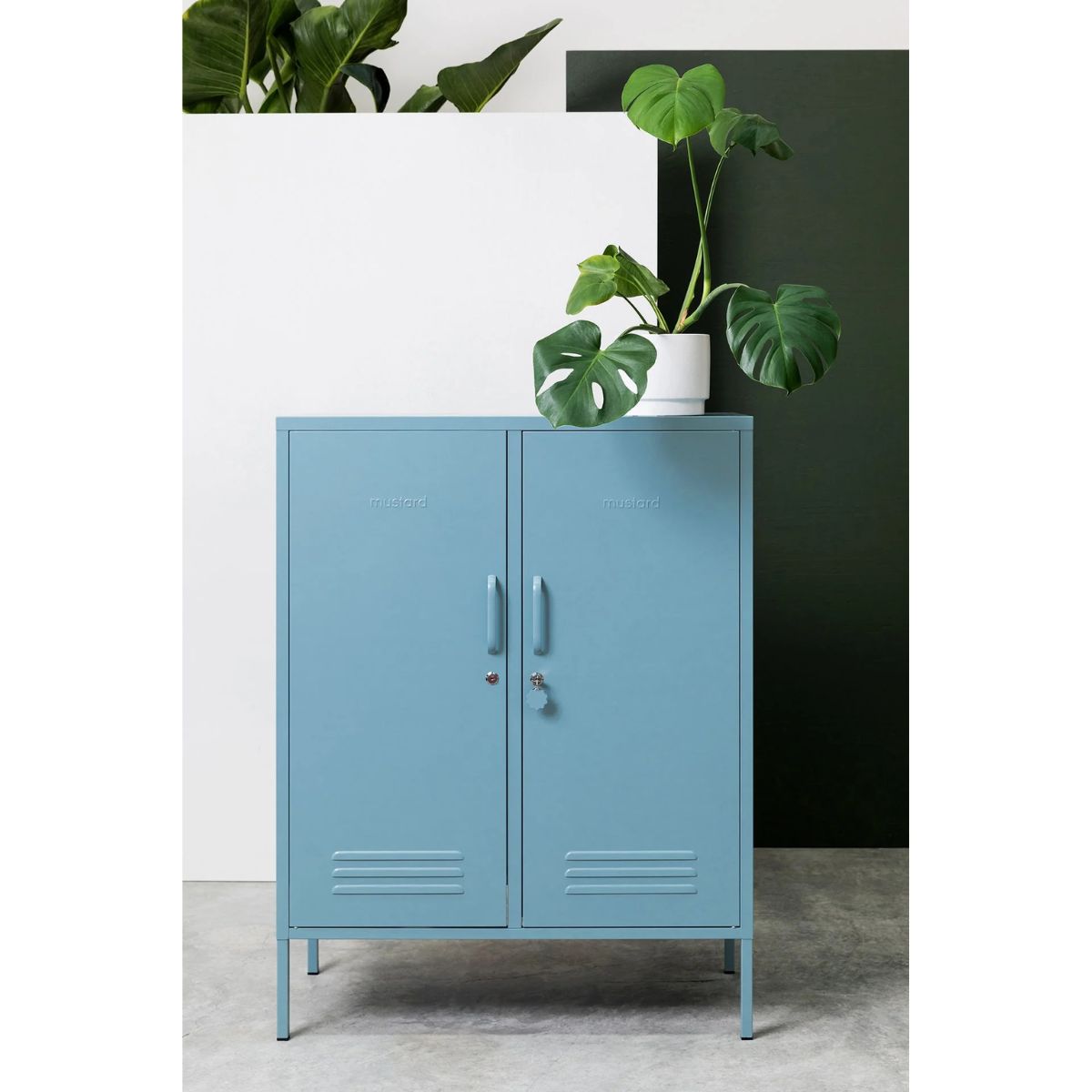 Mustard Ντουλάπι Μεταλλικό ντουλάπι Locker The Midi in Ocean Blue Χάλυβα H111xW85xD40cm Mustard