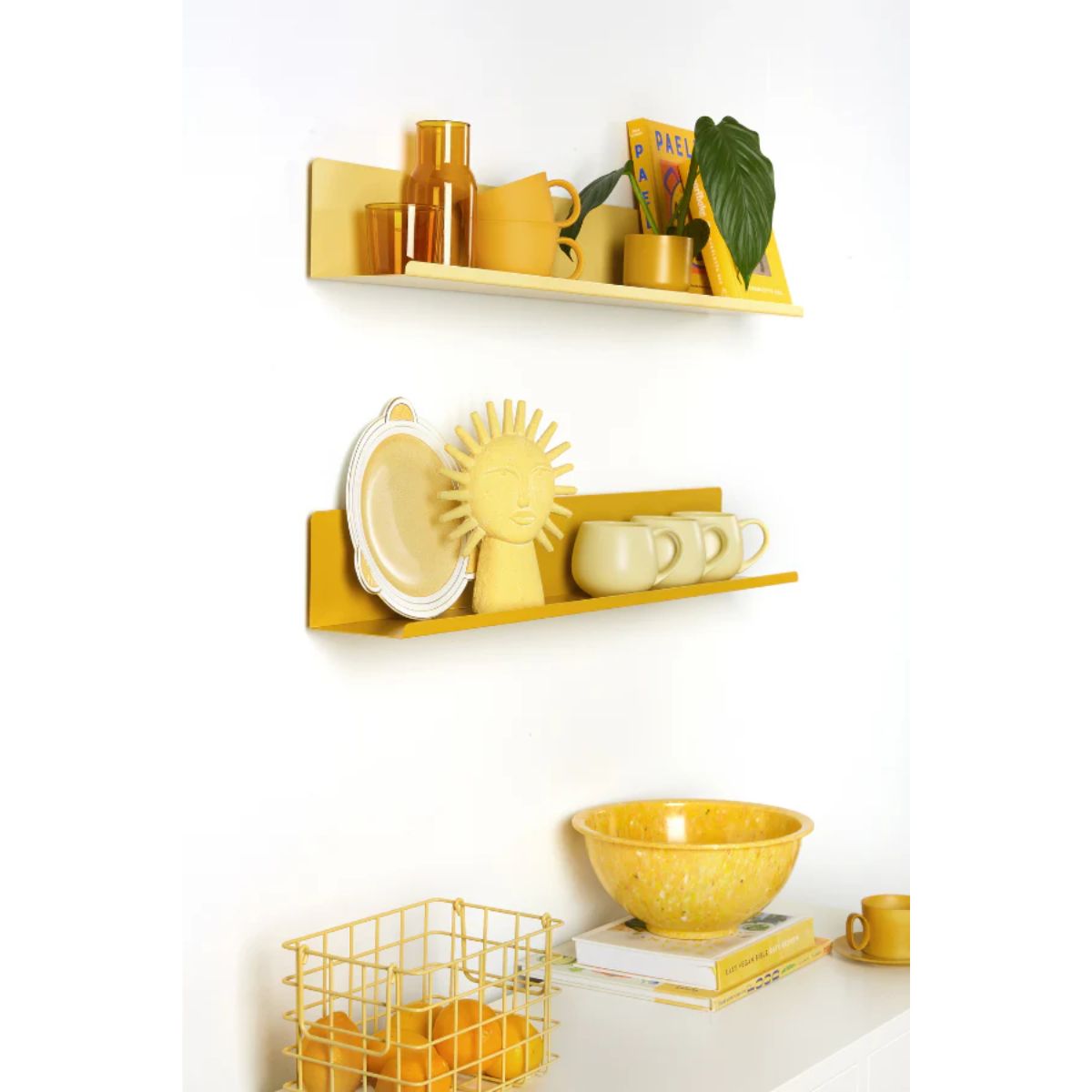 Mustard Ράφι Μεταλλικό ράφι The Ledge Small in Mustard Χάλυβα H12xW85xD13cm Mustard