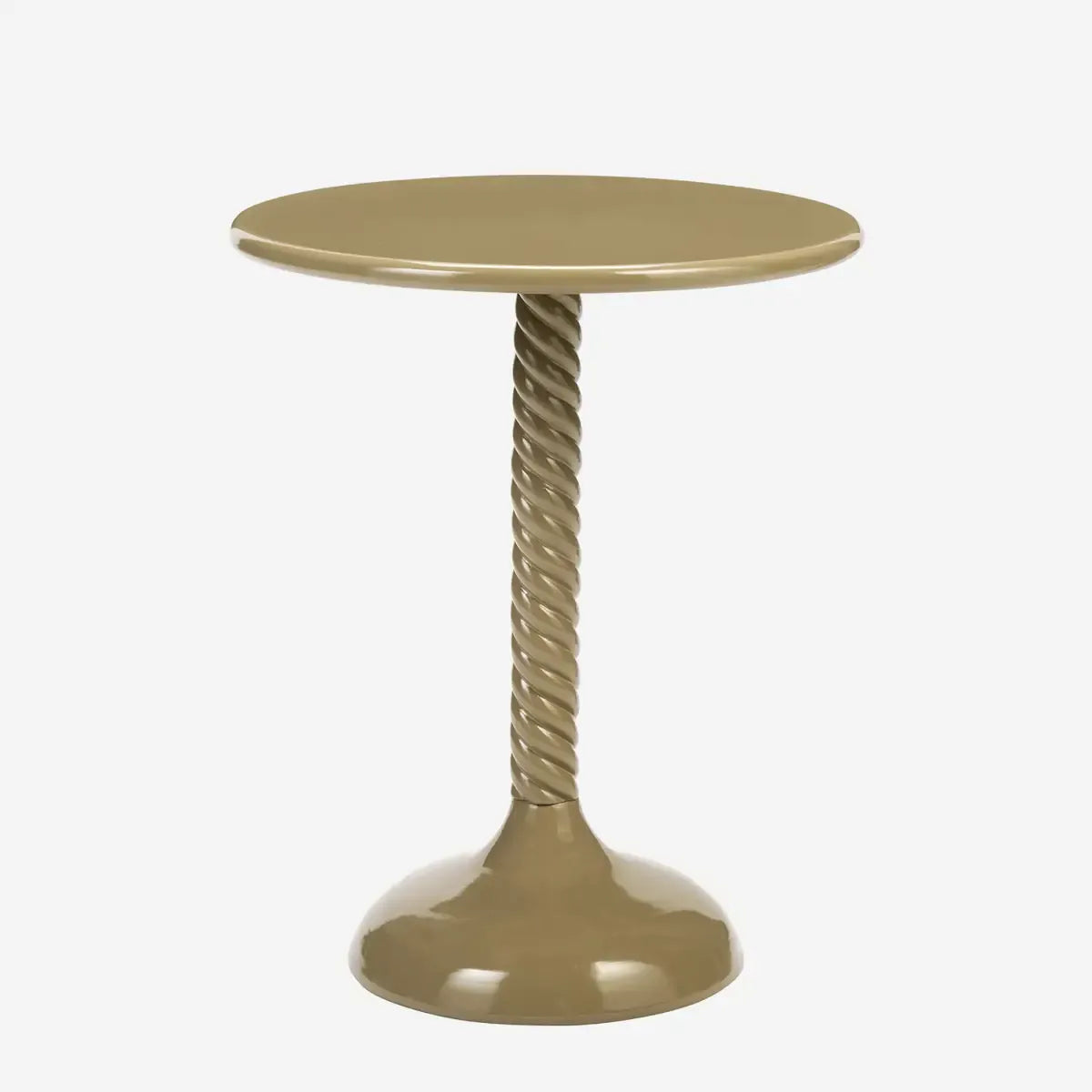 Τραπεζάκι Του Καφέ Round Metal - Μεταλλικό Μπεζ Ø40 x H50 cm Madam Stoltz