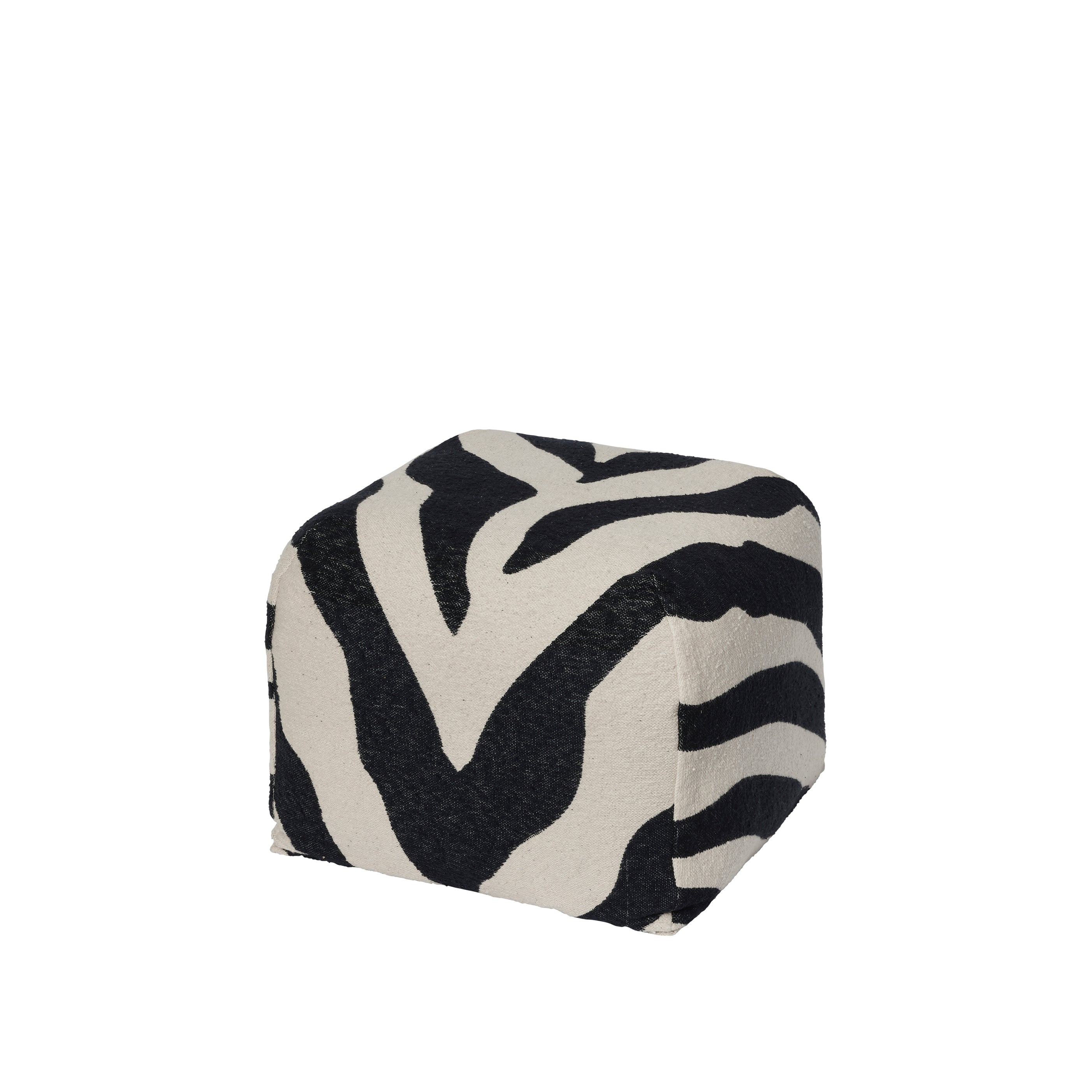 Πουφ Zebra Μαυρο/ Μπεζ 100% Βαμβάκι/ Εσωτερικά  Polystyrene W50 x D50 x H38cm Broste Copenhagen
