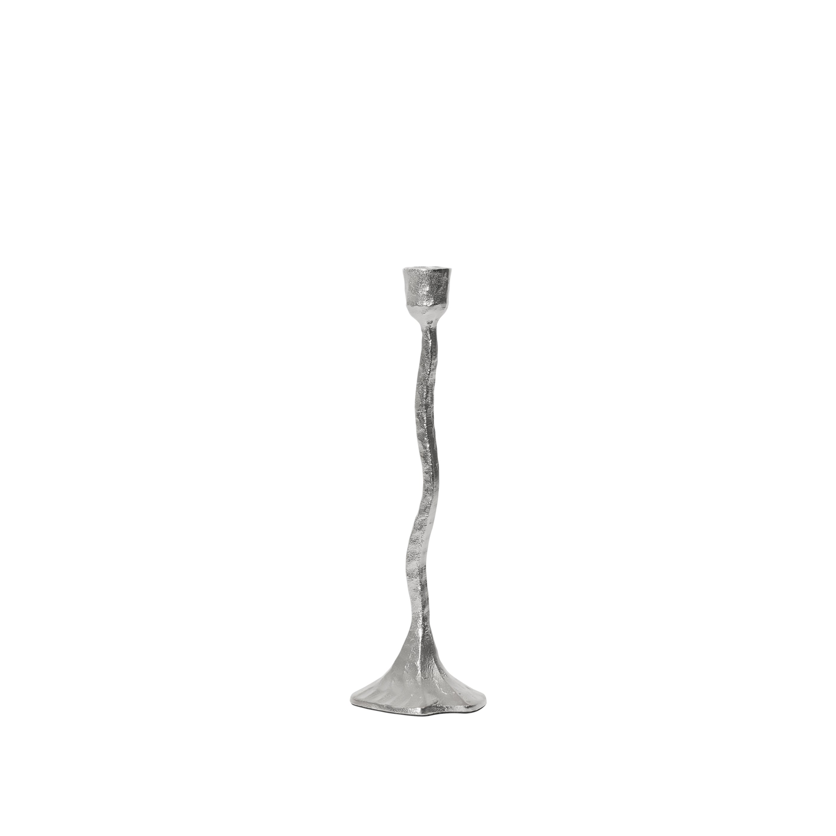Κηροπήγιο Amy L Silver Αλουμίνιο Ø9 x H31 cm Broste Copenhagen