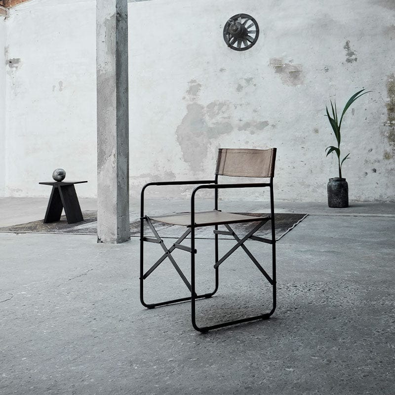 MUUBS Καρέκλα Καρέκλα Silhouette Δέρμα/Μέταλλο Σκουρό Καφέ/Μαύρο W50XD49XH80 CM cm MUUBS
