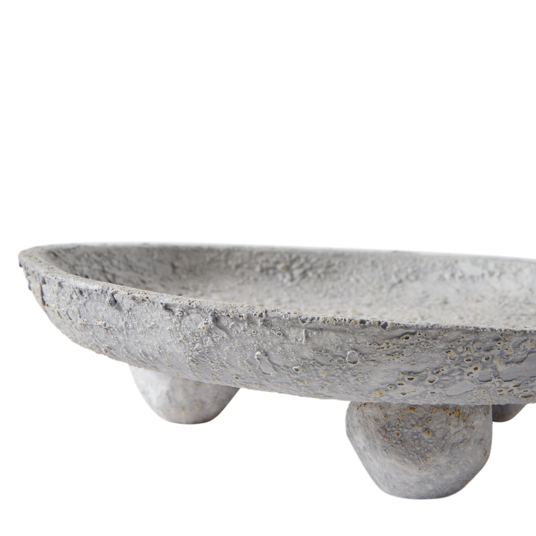 Διακοσμητικός Δίσκος Luna - Γκρι Τερακότα Ø32,5 x H8 cm MUUBS