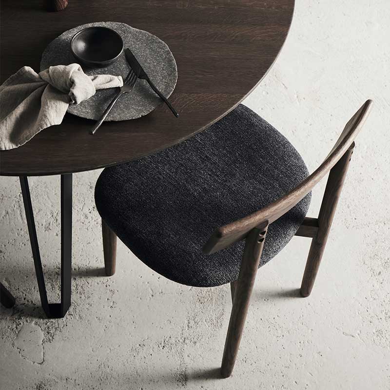 MUUBS Καρέκλα Καρέκλα Tetra Φυσικό Ξυλο Oak Καφέ Σκούρο/Ύφασμα Μαύρο H78xB50xD50,5cm MUUBS
