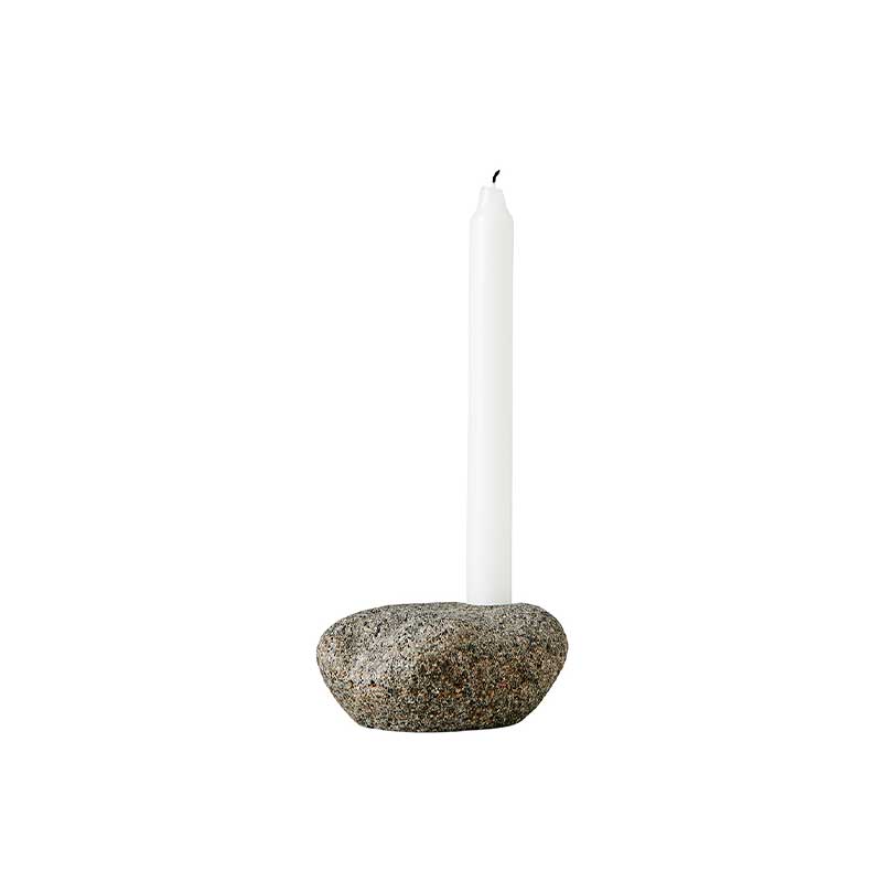 Κηροπήγιo Valley Γκρι/Nature  Ø11xH6 Cm Πέτρα Riverstone MUUBS