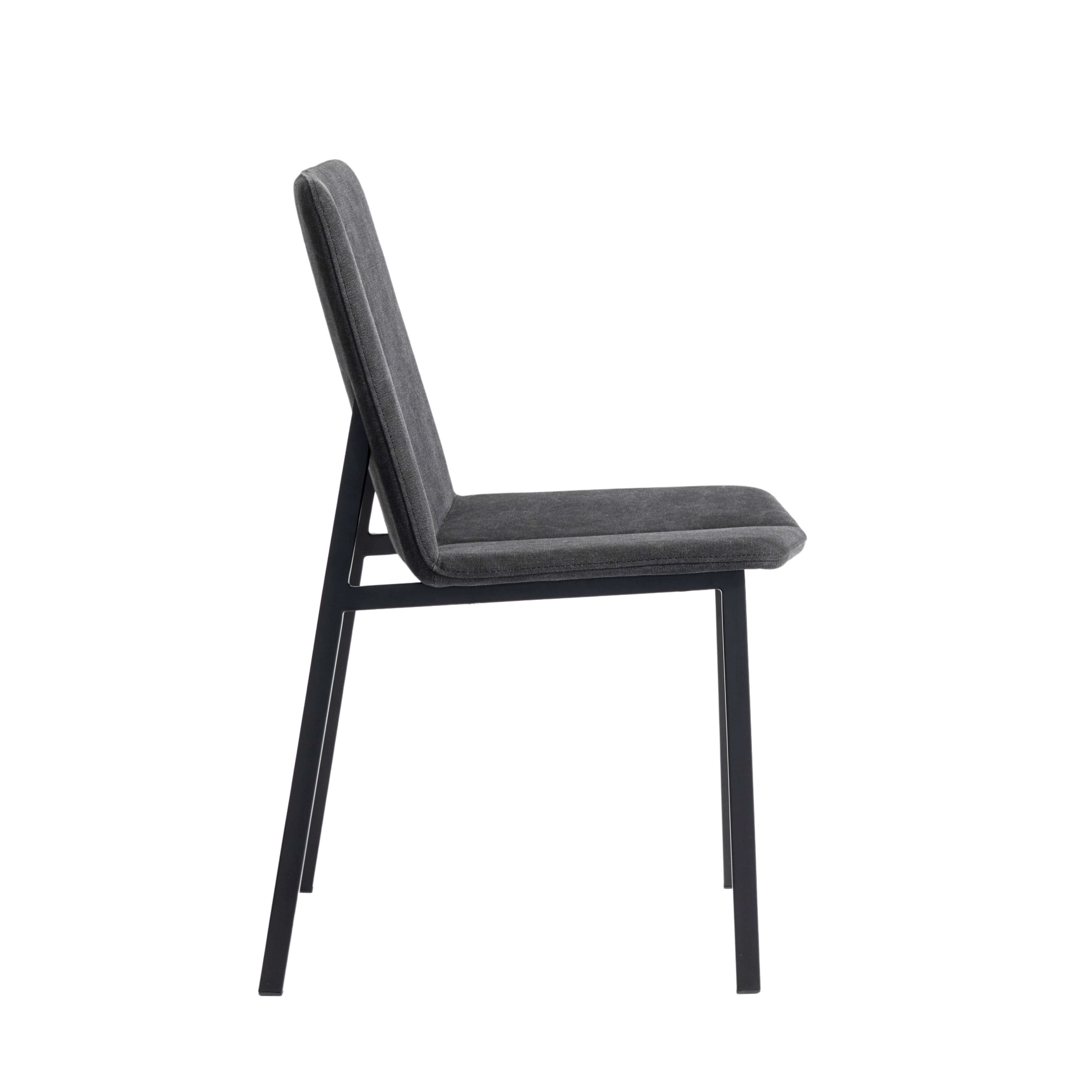 MUUBS Καρέκλα Καρέκλα Τραπεζαρίας Chamfer Ύφασμα/Μέταλλό Μαύρο/Ανθρακί H:82xW50.5xD:46 cm MUUBS