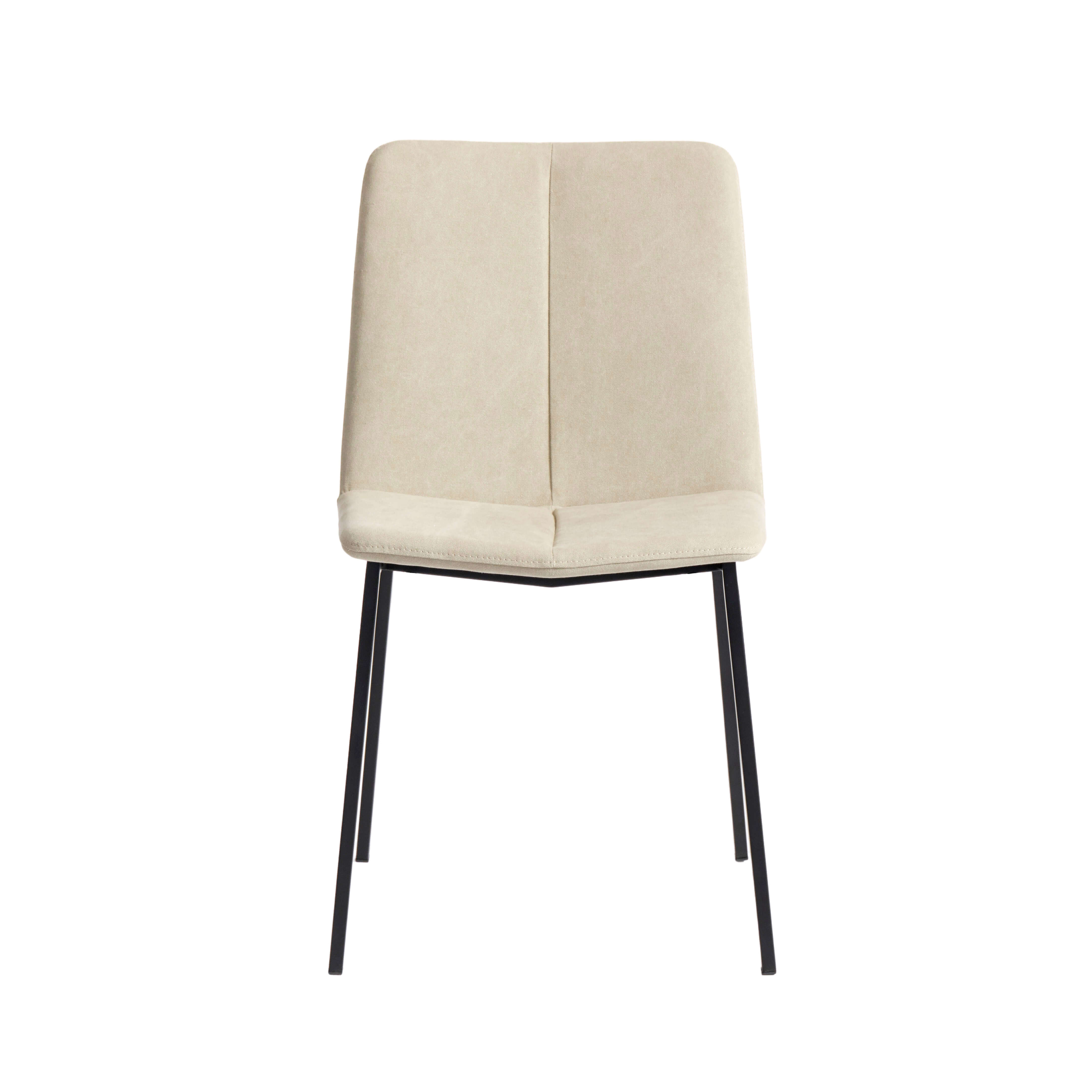 MUUBS Καρέκλα Καρέκλα Τραπεζαρίας Chamfer Ύφασμα/Μέταλλό Μπεζ H:82xW50.5xD:46 cm MUUBS