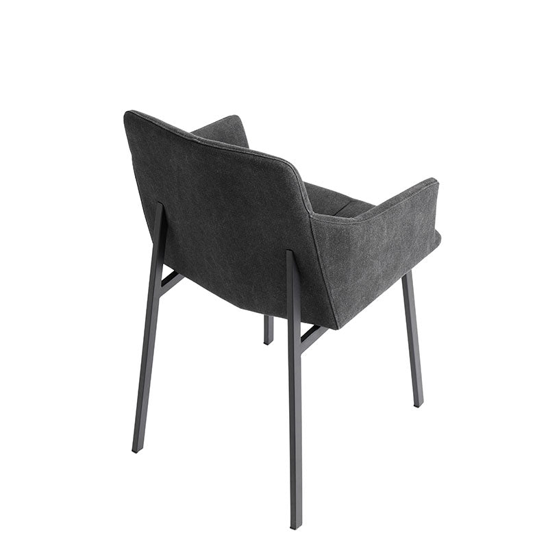 MUUBS Καρέκλα Καρέκλα Τραπεζαρίας Chamfer Ύφασμα / Μέταλλο Μαύρο/Ανθρακί H82xW53xD55,5 cm MUUBS