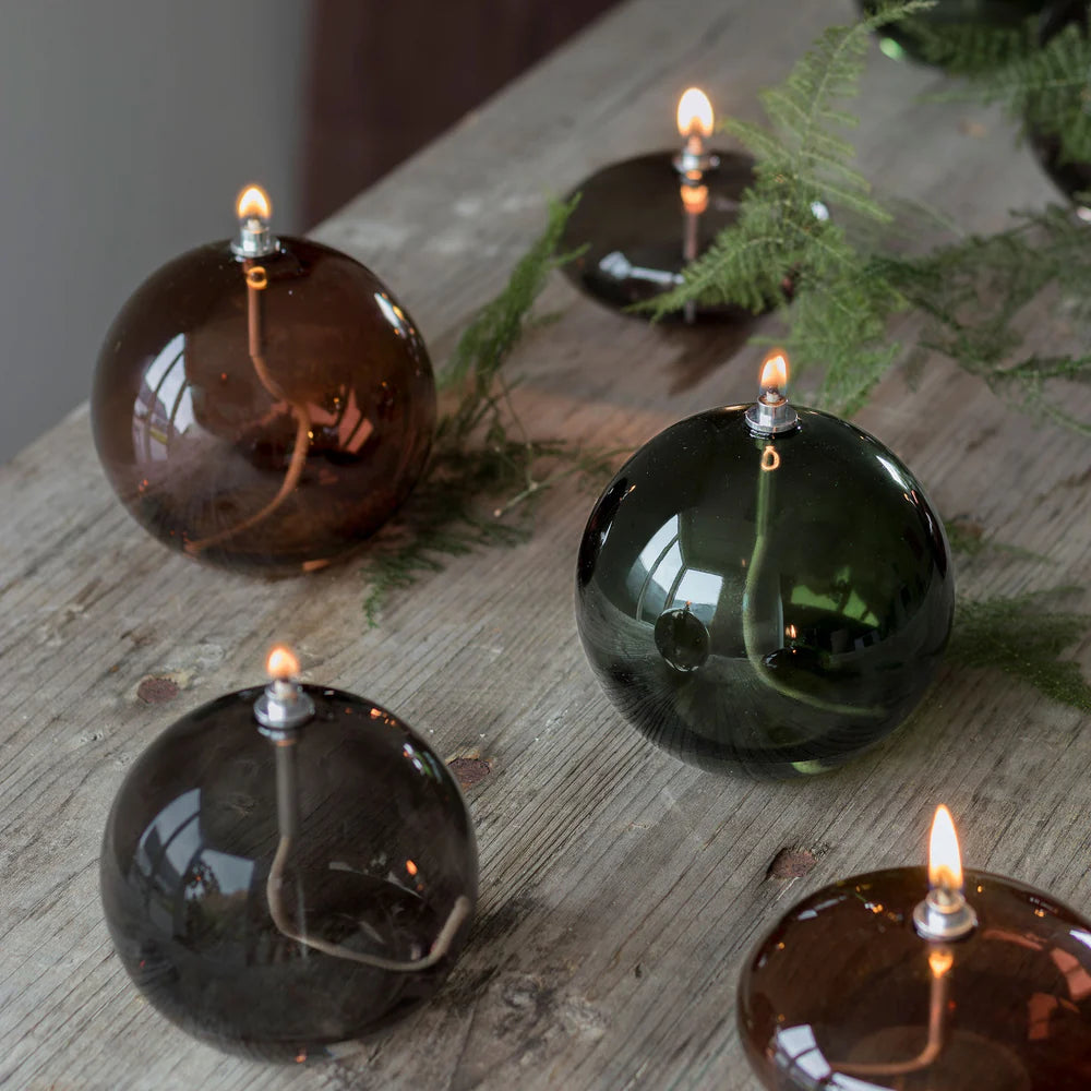 Λάμπα Λαδιού AURA Medium Γυαλί Smoke Γκρι  Ø9,5 x H10 cm METTE DITMER