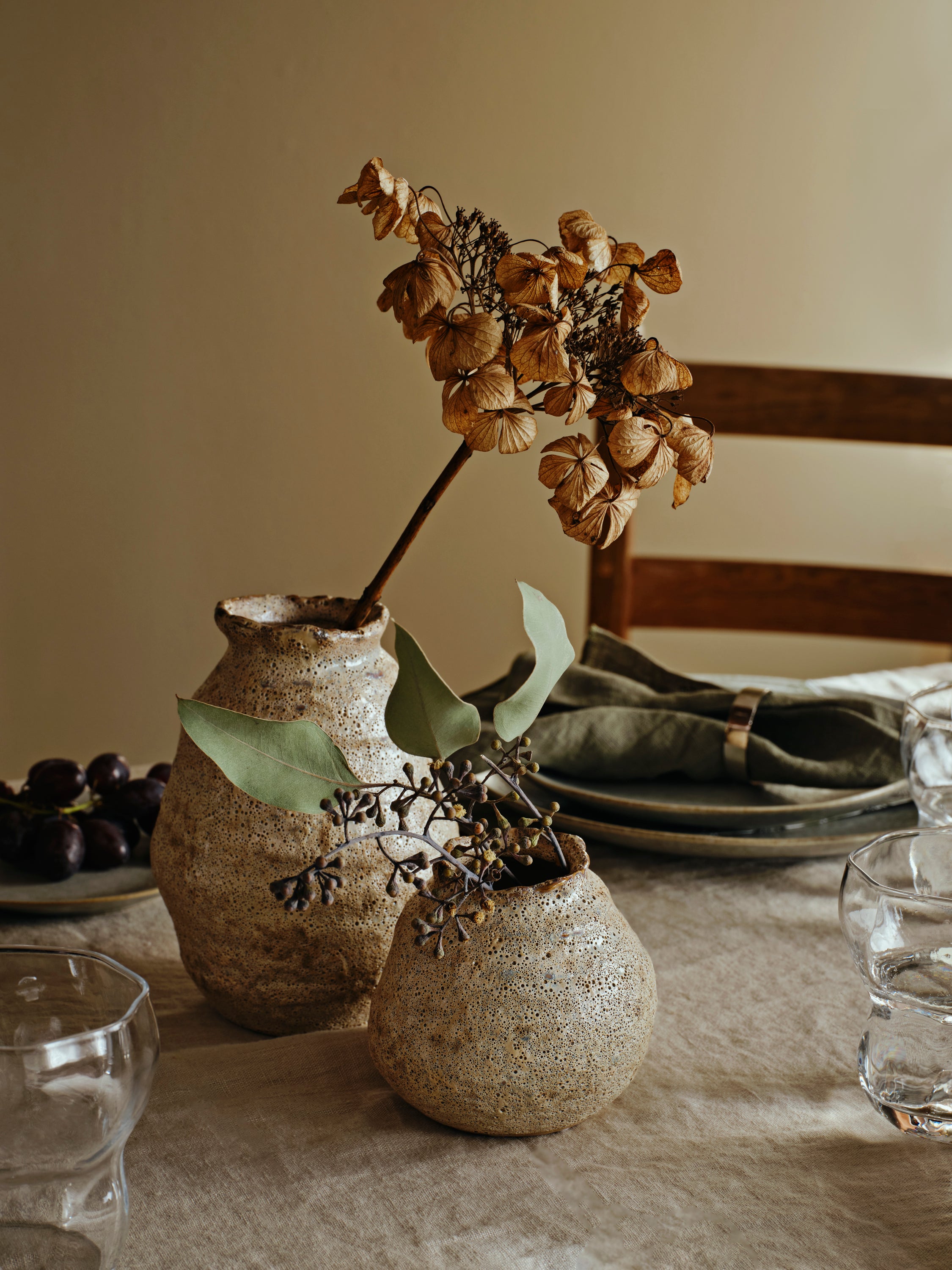 Διακοσμητικό Βάζο Alma Μπεζ Sand Reactive Glazed Κεραμικό Ø11 x H10 cm Broste Copenhagen