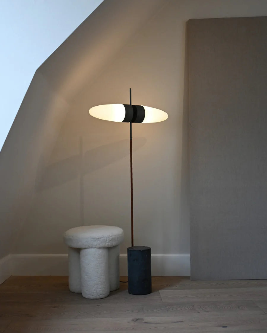 101 COPENHAGEN Επιδαπέδιο Φωτιστικό Φωτιστικό Δαπέδου Bull Floor Lamp Μάρμαρο/Δέρμα Οξειδωμένο 15x65x140 cm 101 COPENHAGEN