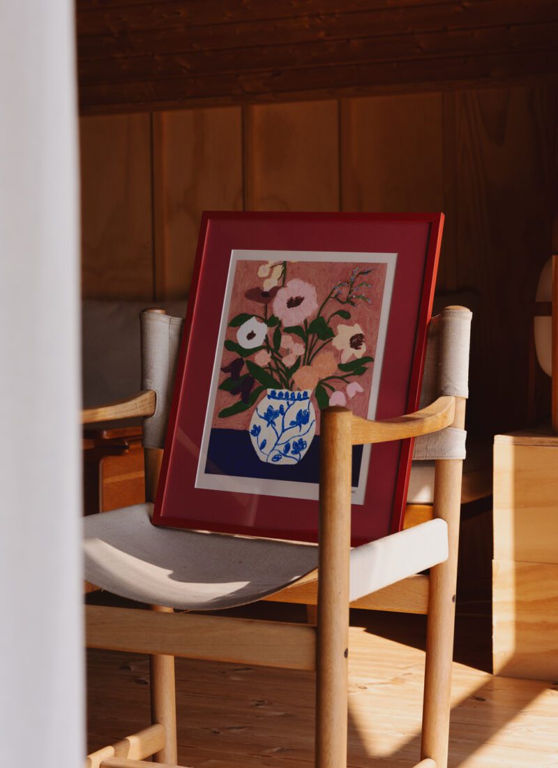 THE POSTER CLUB Poster Πόστερ Flowers On Blue Table - Πολύχρωμο 50 x 70 cm THE POSTER CLUB