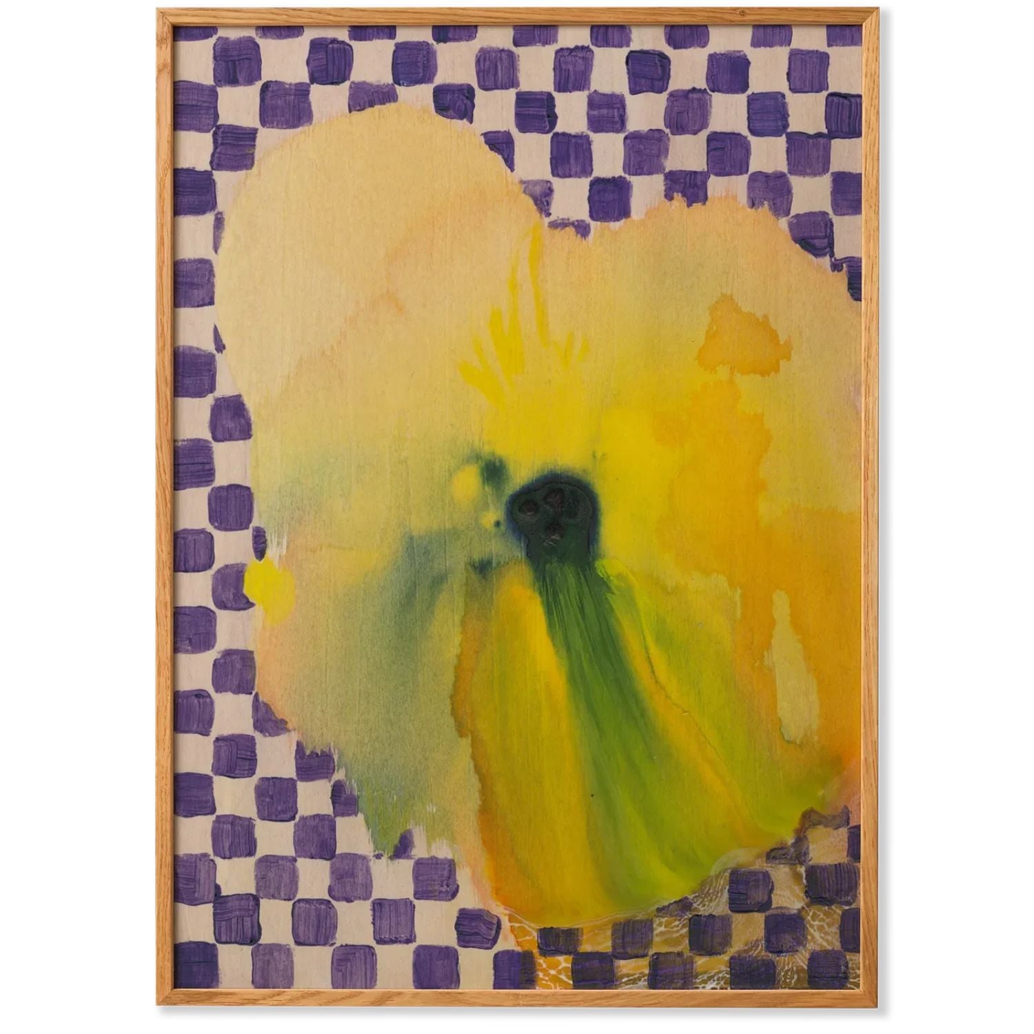 PAPER COLLECTIVE Poster Πόστερ Flower With Checks 02 - Κίτρινο Μωβ 30 x 40 PAPER COLLECTIVE