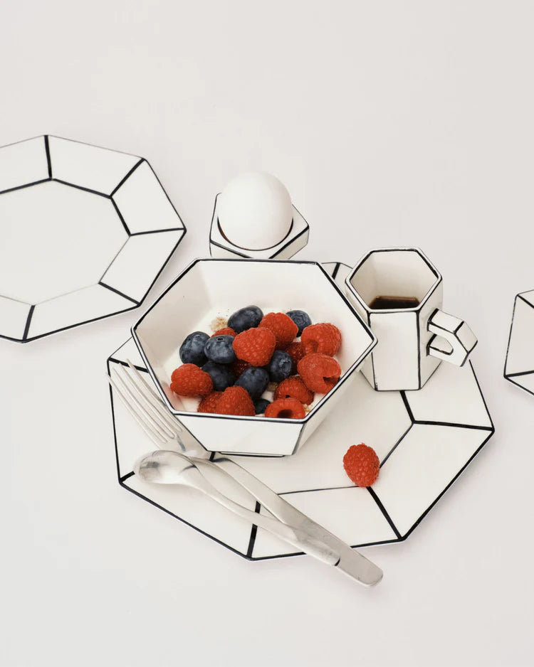 Φλιτζάνι Διπλού Espresso  Carte Blanche Λευκό-Μαύρο Πορσελάνη 8x5.8x7.7cm SERAX