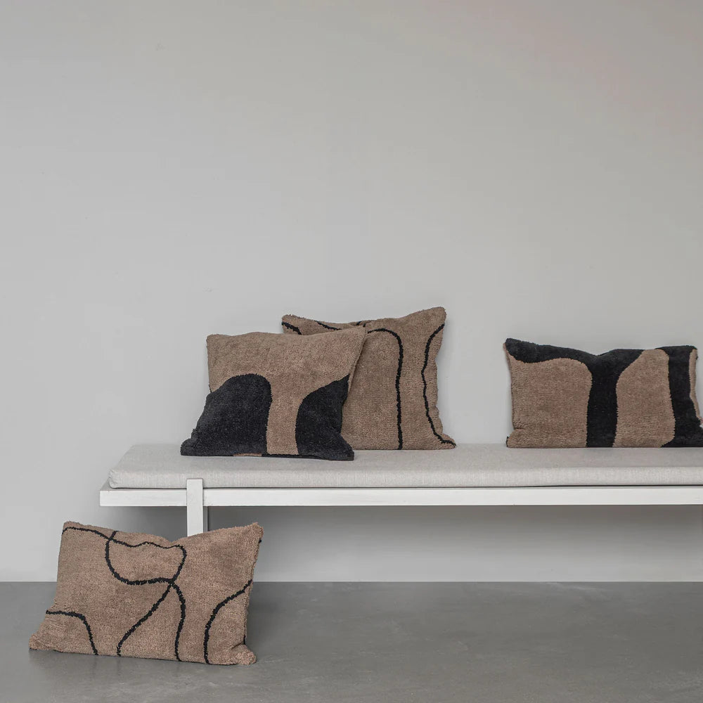 Κάλυμμα Μαξιλαριού Figura - Βαμβακερό Καφέ Μαύρο W40 x L60 cm METTE DITMER