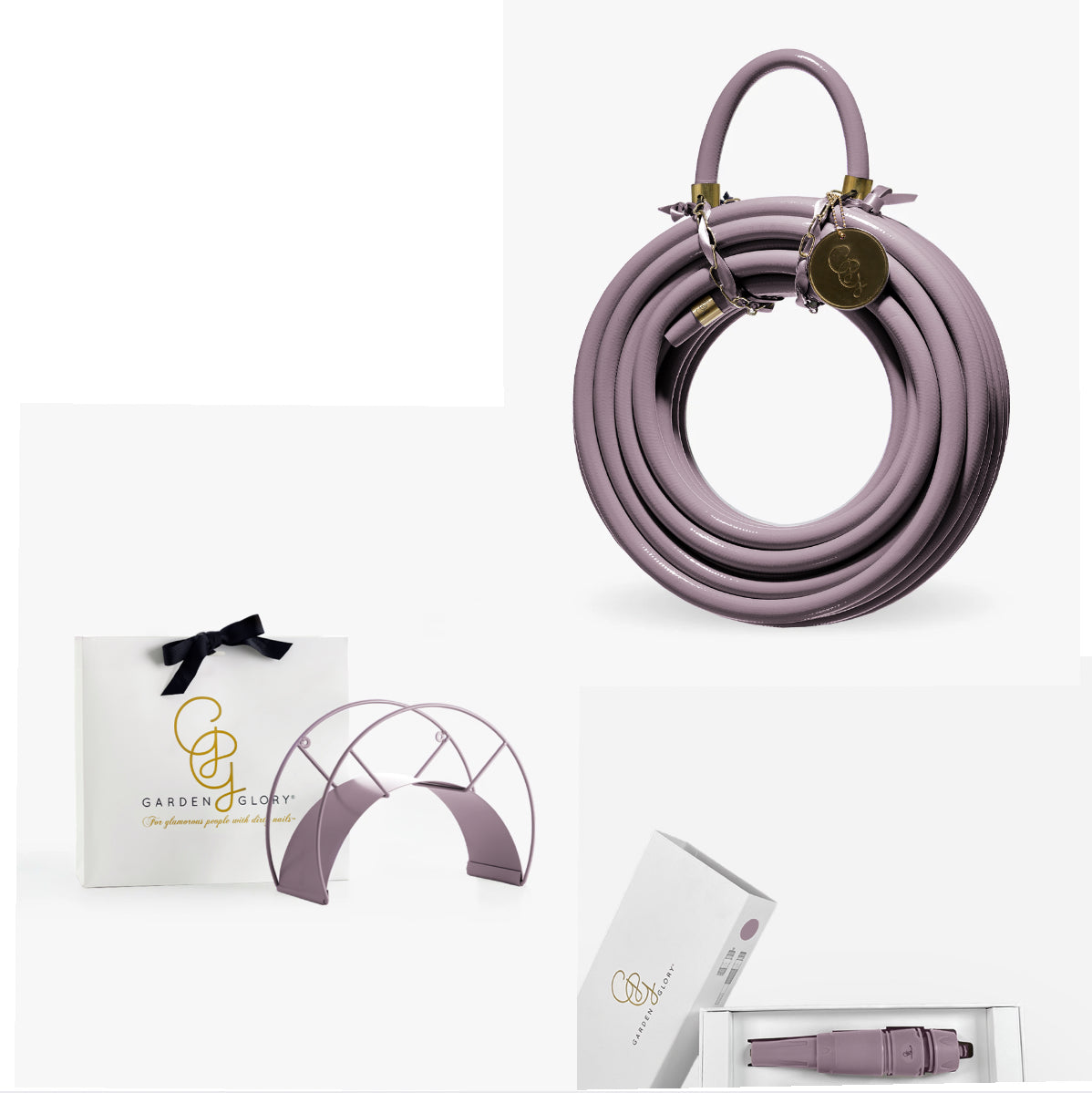 GARDEN GLORY Garden Kit Rain Hose Kit Μωβ (Περιλαμβάνει Λάστιχο-Ακροφύσιο-Βάση Λάστιχου)Διάμ. Βάσ. :12x32xH24cm Μήκος Λάστ. 20m Garden Glory