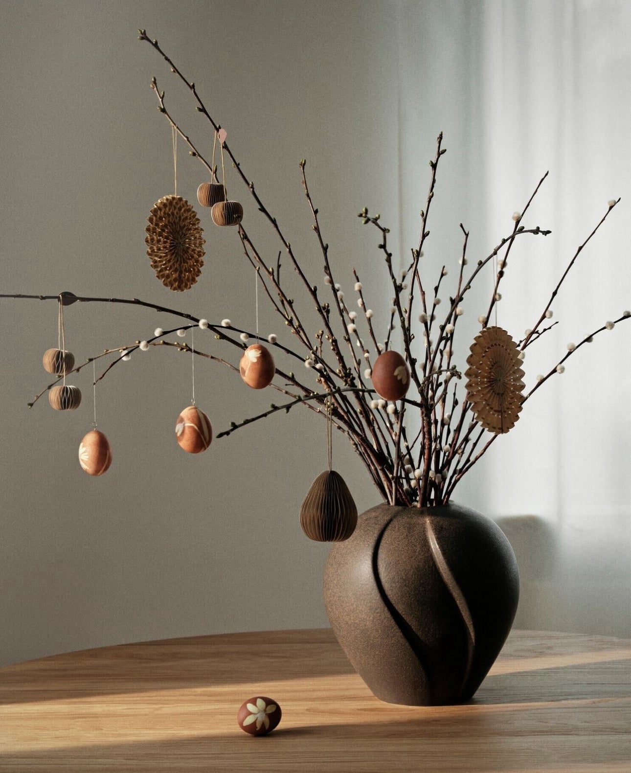 Broste Copenhagen Βάζο Βάζο Leda Κεραμικό Αντικέ Καφέ H25 Ø25cm Broste Copenhagen