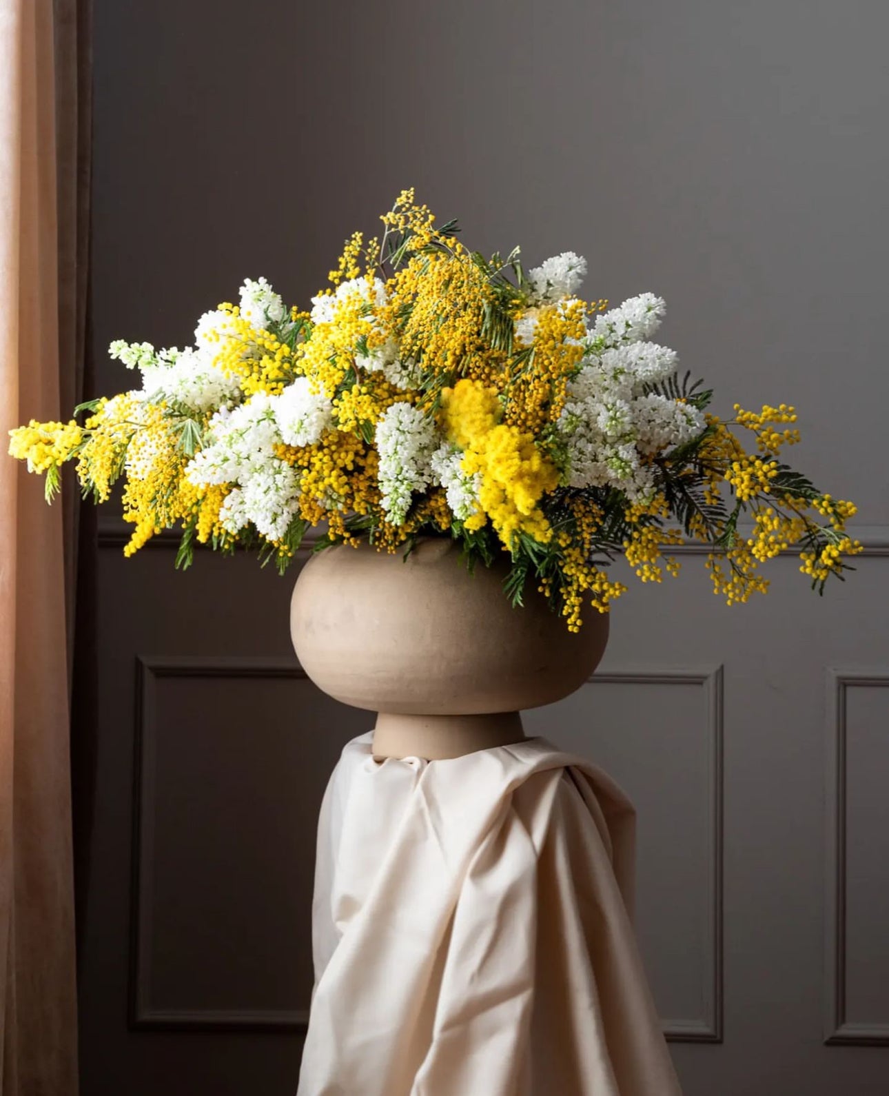 101 COPENHAGEN Βάζο Kabin Fat Κεραμικό Βάζο Μπεζ L35xW35xH25cm 101 COPENHAGEN