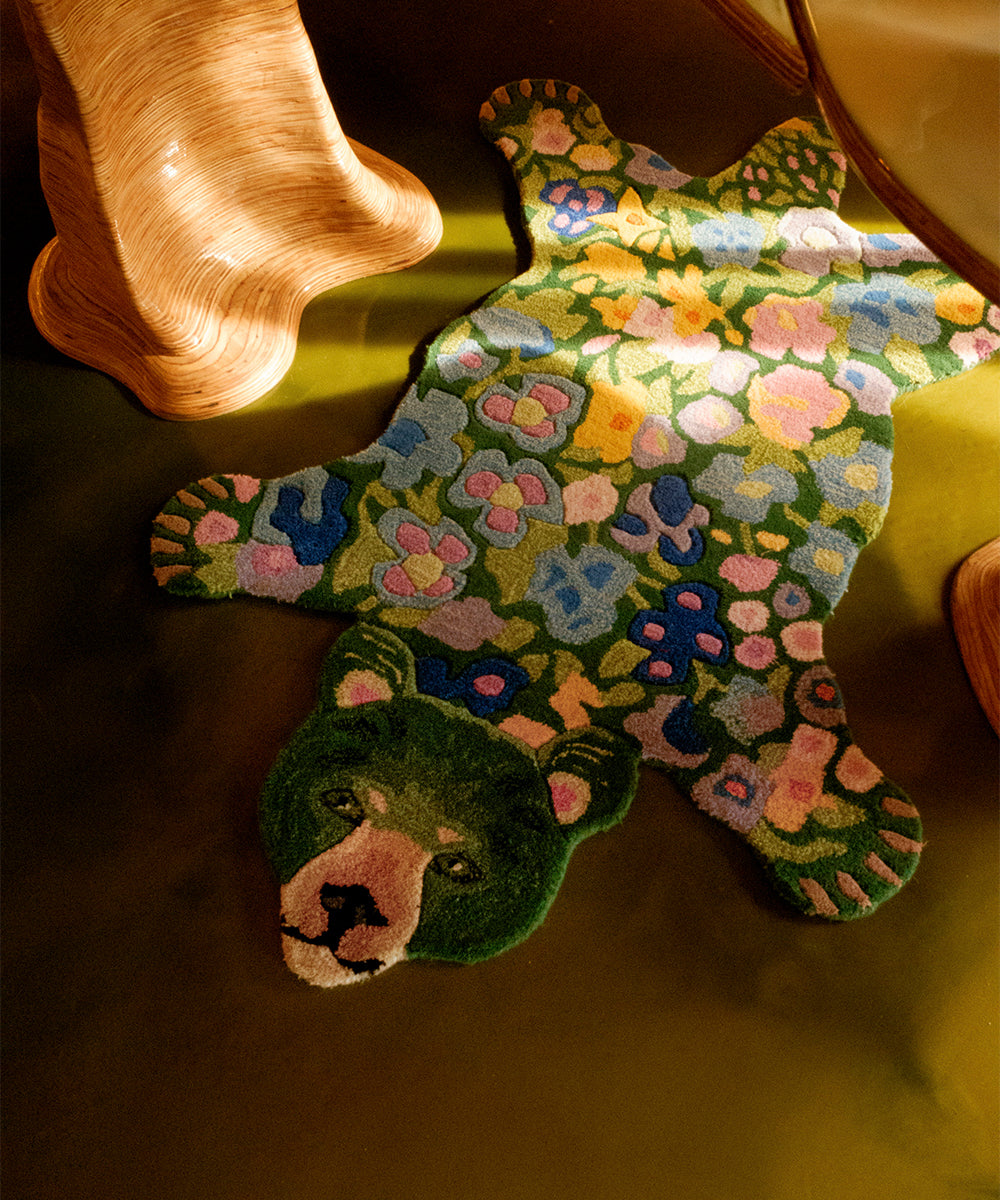 Χαλί Josie Jardin Bear Small - Μάλλινο Βαμβακερό Πολύχρωμο 92 x 62 x 2 cm Doing Goods 