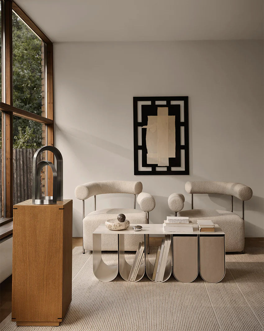 Curved πάγκος Μπεζ 110x40x42cm KRISTINA DAM