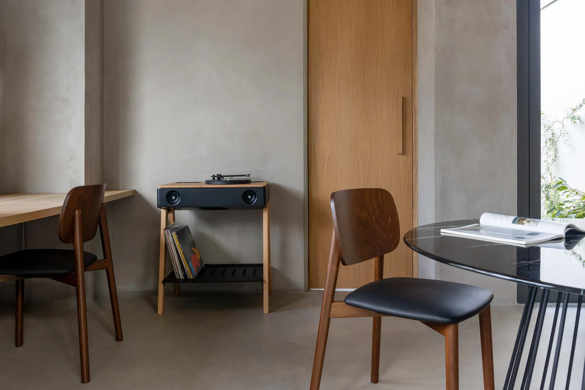 LX Turntable Connect Walnut της La Boite concept, ηχοσύστημα Hi-Fi με ενσωματωμένο πικάπ σε φινίρισμα δρυς
