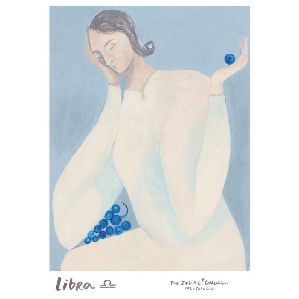 Πόστερ Libra - Sofia Lind Μπεζ Γαλάζιο 50 x 70 cm THE POSTER CLUB