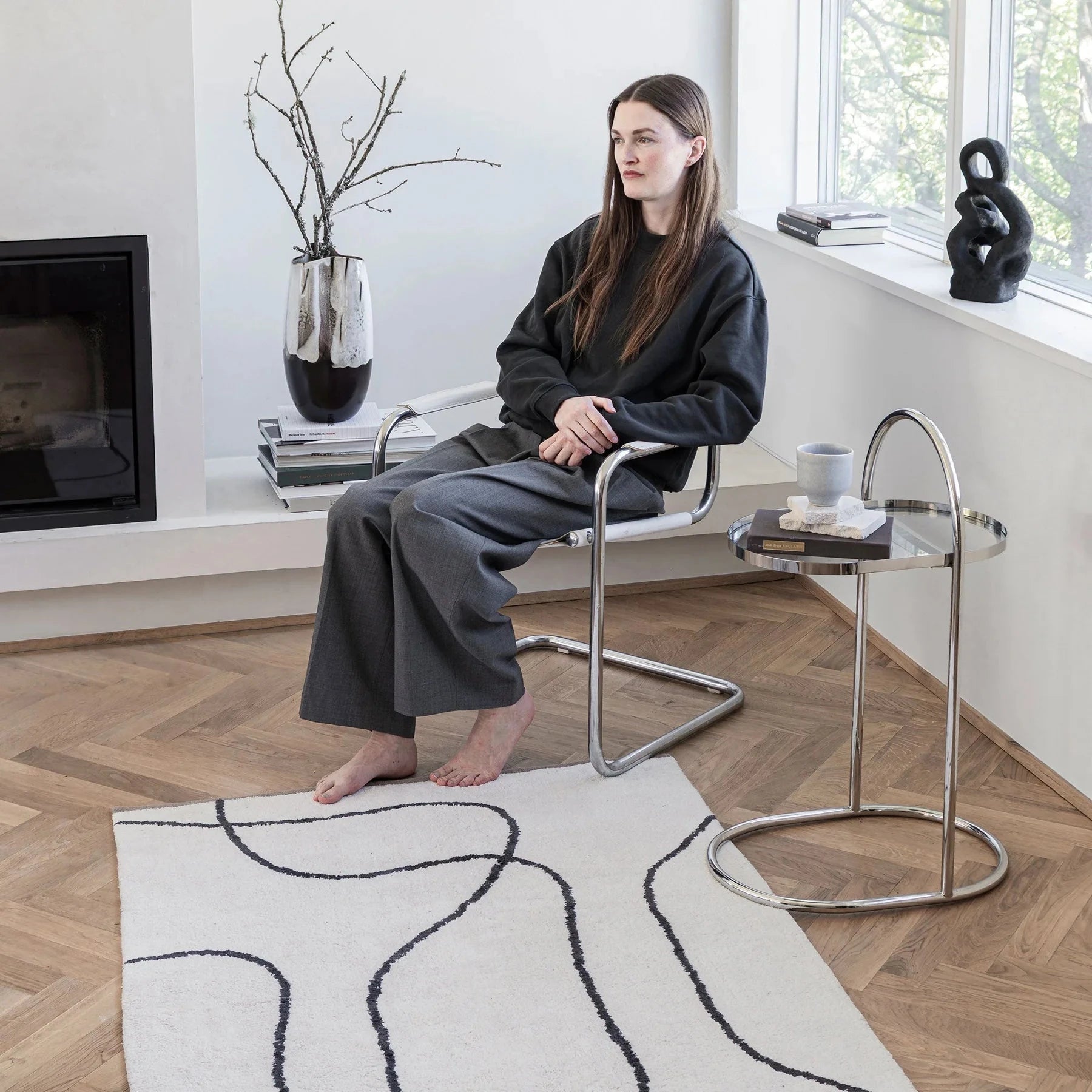 METTE DITMER Χαλί Χαλί Shadow L - Off White 100% Βαμβάκι W100 x L140 cm METTE DITMER