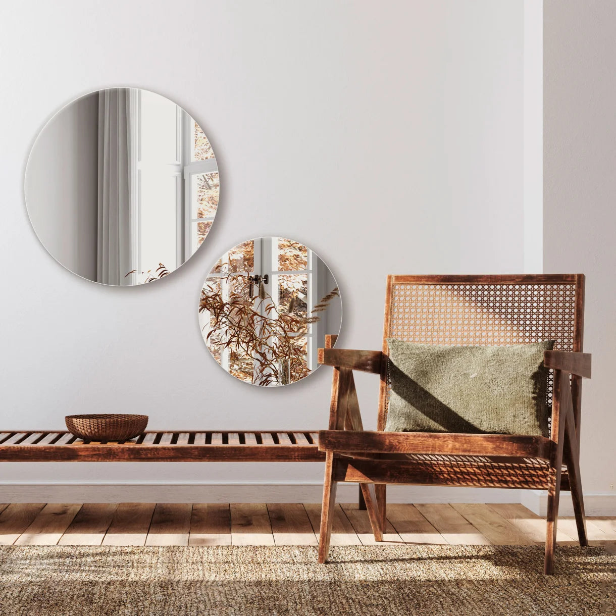 INCADO Καθρέφτης Καθρέφτης Τοίχου Γυαλί Στρογγυλός Ø 100 INCADO