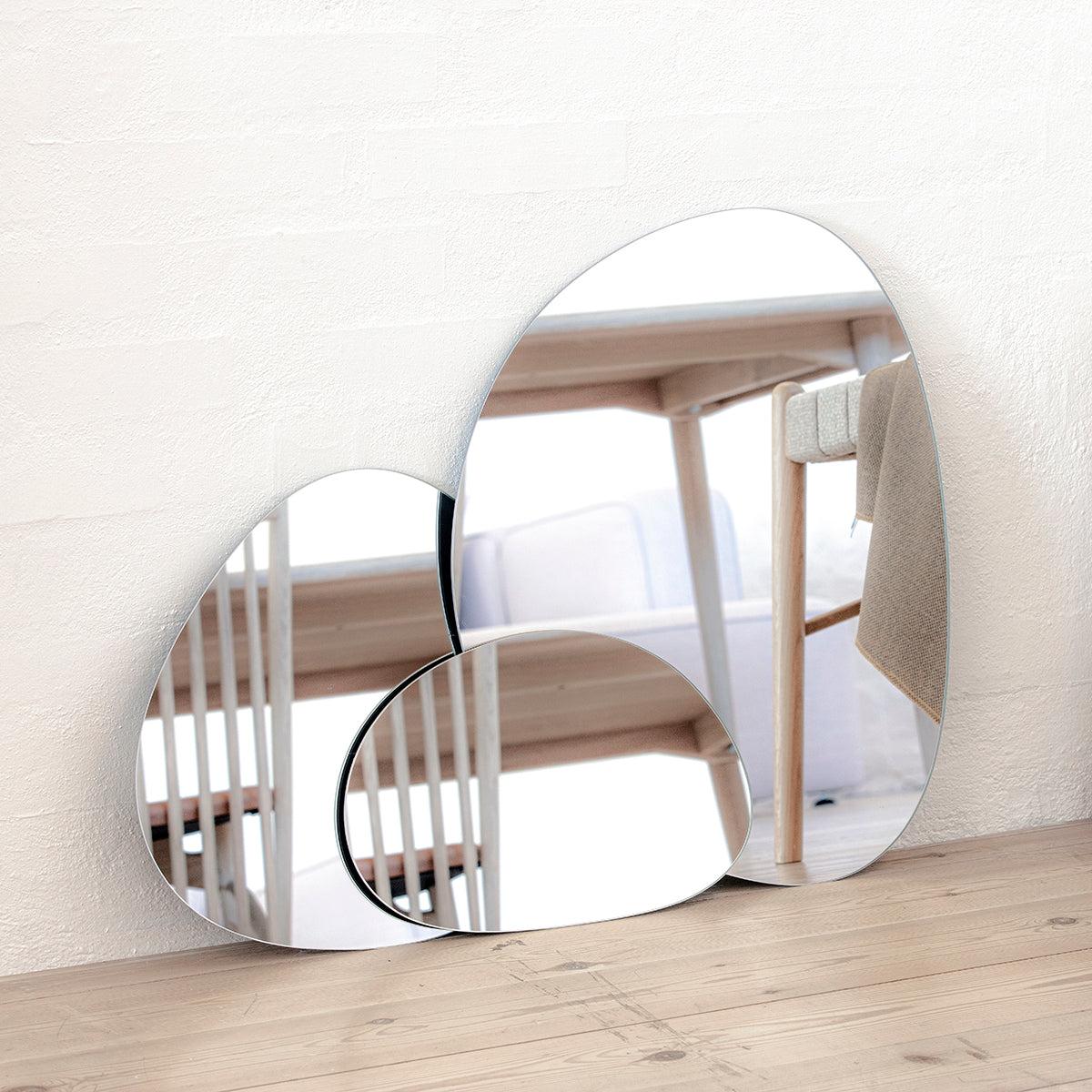 Καθρέφτης Τοίχου Silver - Διαφανής Σετ Των 3 τμχ W37.5 x H35.5 / W46 x H53.3 / W23.2 x H35 cm INCADO