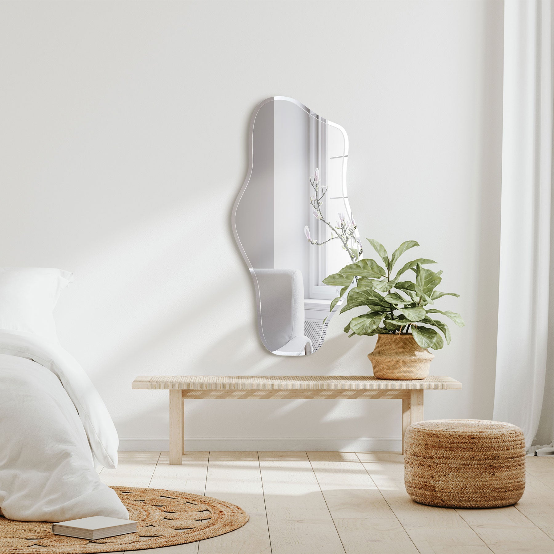 Καθρέφτης Τοίχου Wave - Διάφανος W40 x H80 cm INCADO