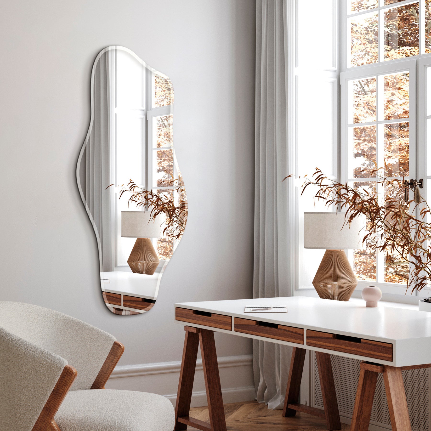 Καθρέφτης Τοίχου Wave - Διάφανος W55 x H110 cm INCADO
