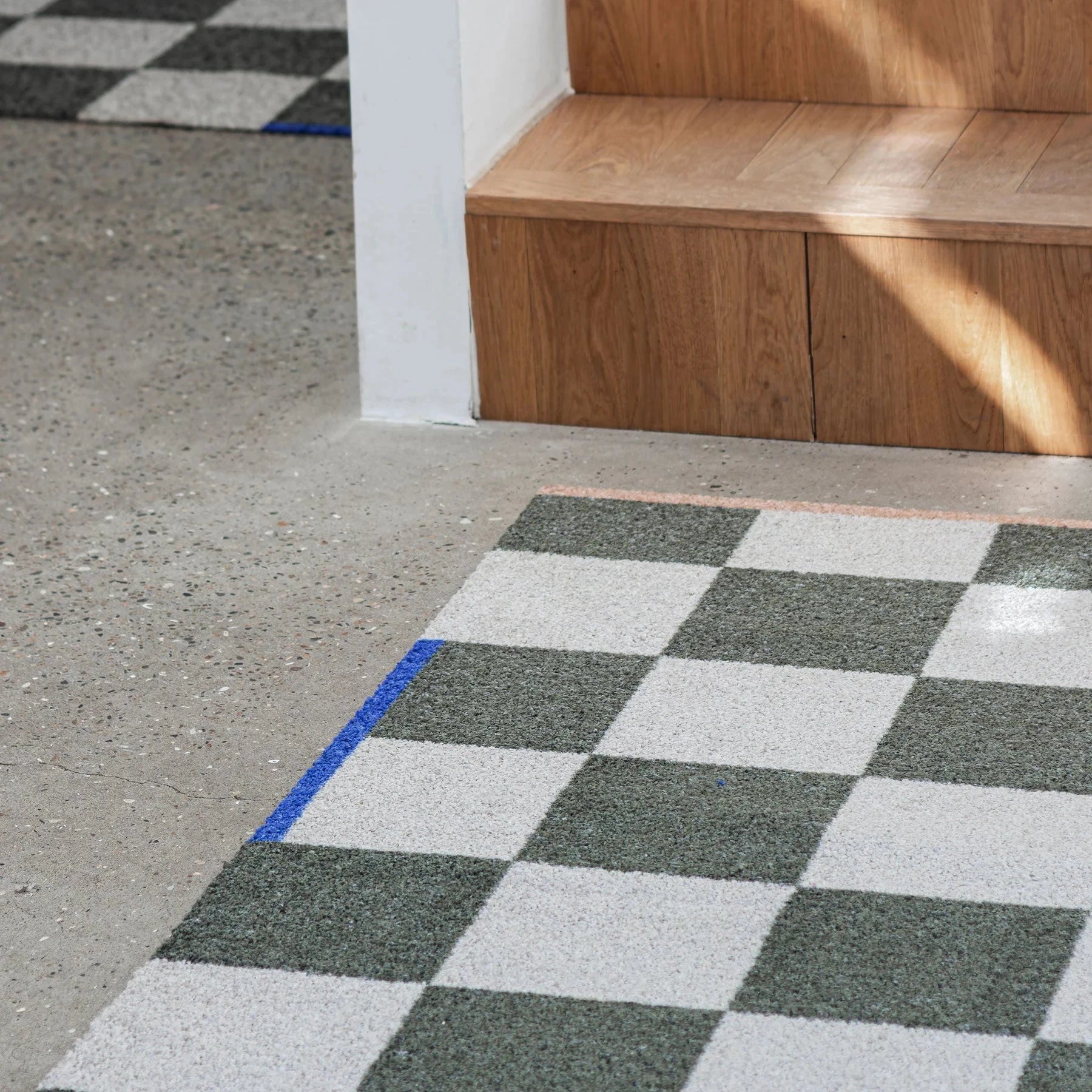 METTE DITMER Χαλί Χαλί Square L - Nylon Καρό Μοτίβο Σκούρο Πράσινο W70 x L150 cm METTE DITMER