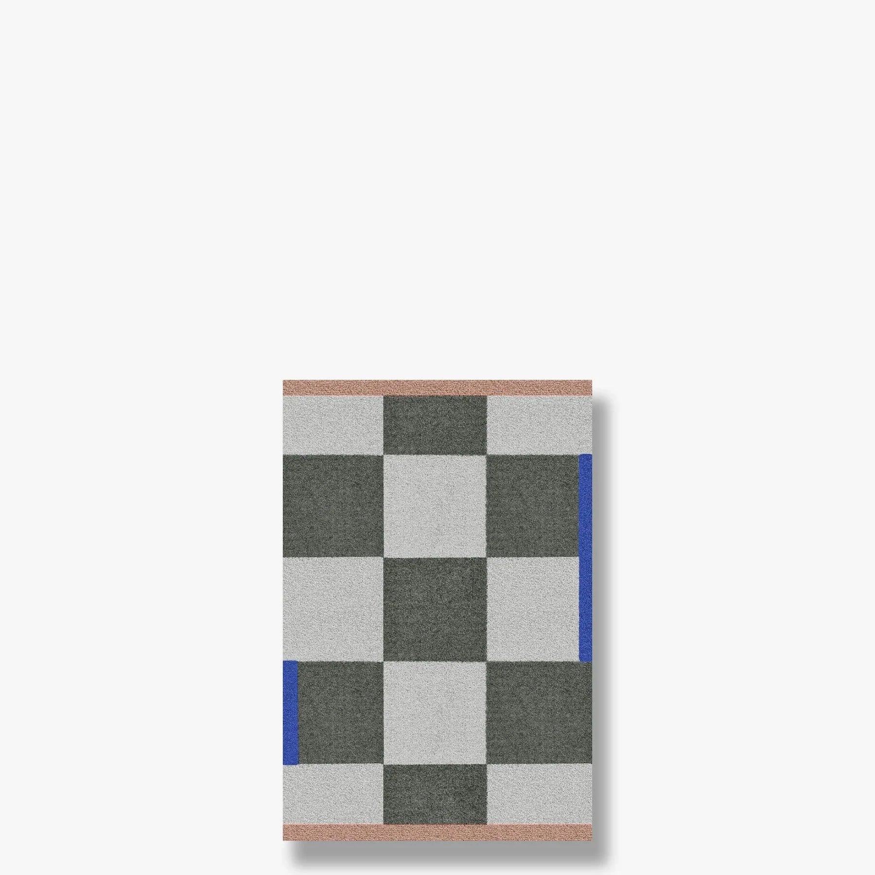 METTE DITMER Χαλί Χαλί Square S - Nylon Καρό Μοτίβο Σκούρο Πράσινο W55 x L80 cm METTE DITMER