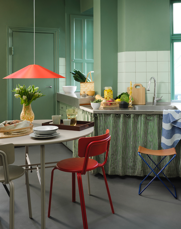 Broste Copenhagen Επιδαπέδιο Φωτιστικό Φωτιστικό Οροφής Skirt Pendant Μεταλλικό Πορτοκαλί Ø60xH15cm Broste Copenhagen