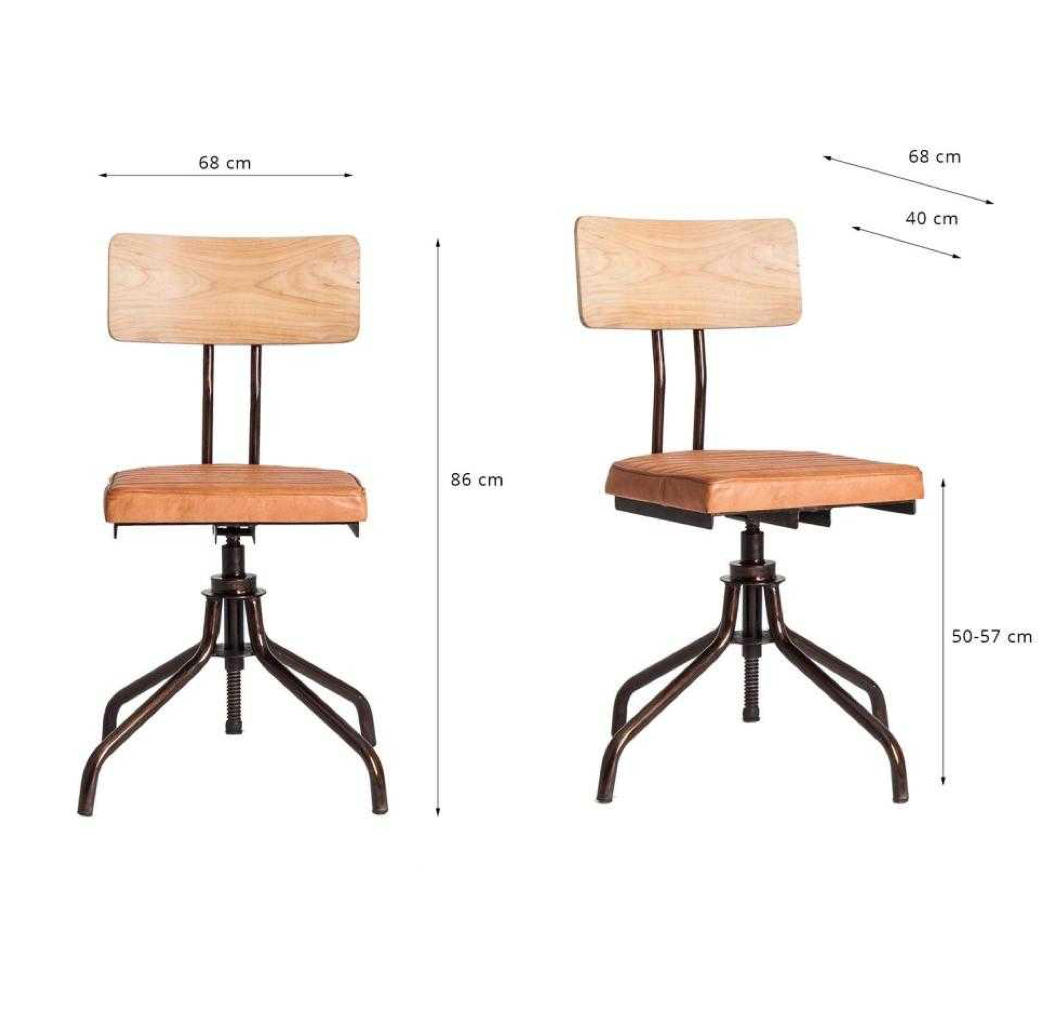 VICAL Καρέκλα Καρέκλα STRYI ROTATIVE Δέρμα/Μέταλλο Καφέ H90xW49xD52 cm VICAL