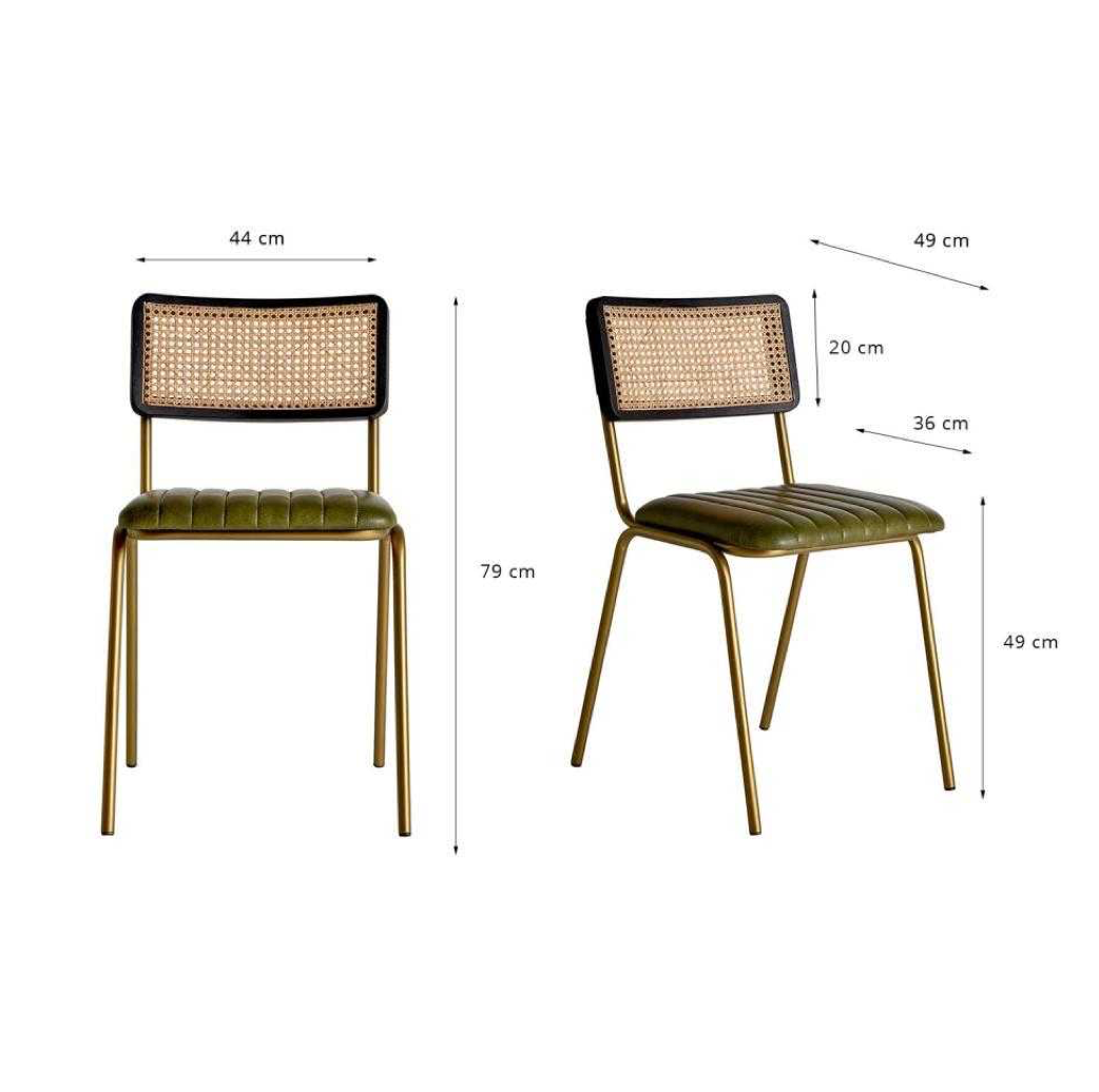 VICAL Καρέκλα Καρέκλα ALMSTOCK Δέρμα/Μέταλλο Χακί H79xW44xD51 cm VICAL