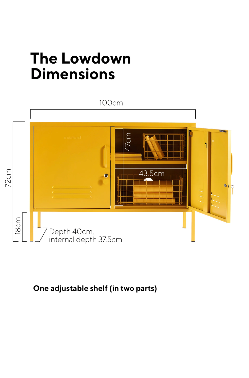 Mustard Ντουλάπι Μεταλλικό ντουλάπι Locker The Lowdown Mustard H72xW100xD40cm Mustard