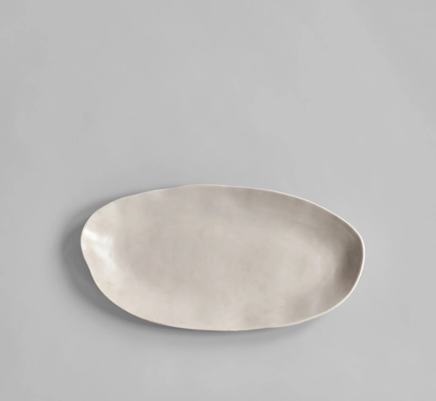 101 COPENHAGEN Διακοσμητικός Δίσκος Πιατέλα Native Oval Tray, Big Κεραμικό Άσπρο Birch H4cm x W26cm x L50 cm 101 COPENHAGEN