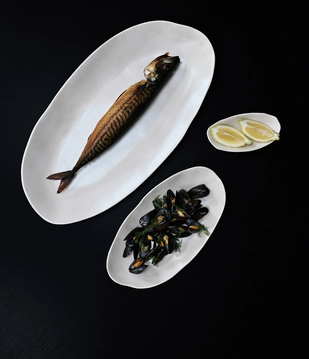 101 COPENHAGEN Διακοσμητικός Δίσκος Πιατέλα Native Oval Tray, Medio Stoneware Άσπρο Birch  L30/ W16/ H3,5 cm 101 COPENHAGEN