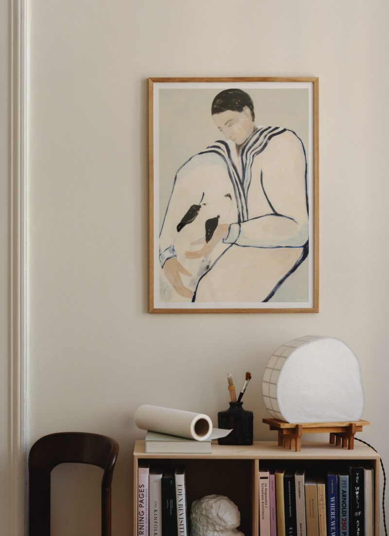 THE POSTER CLUB Poster Πόστερ Man And Dog - Εκρού Μπλε 50 x 70 cm THE POSTER CLUB