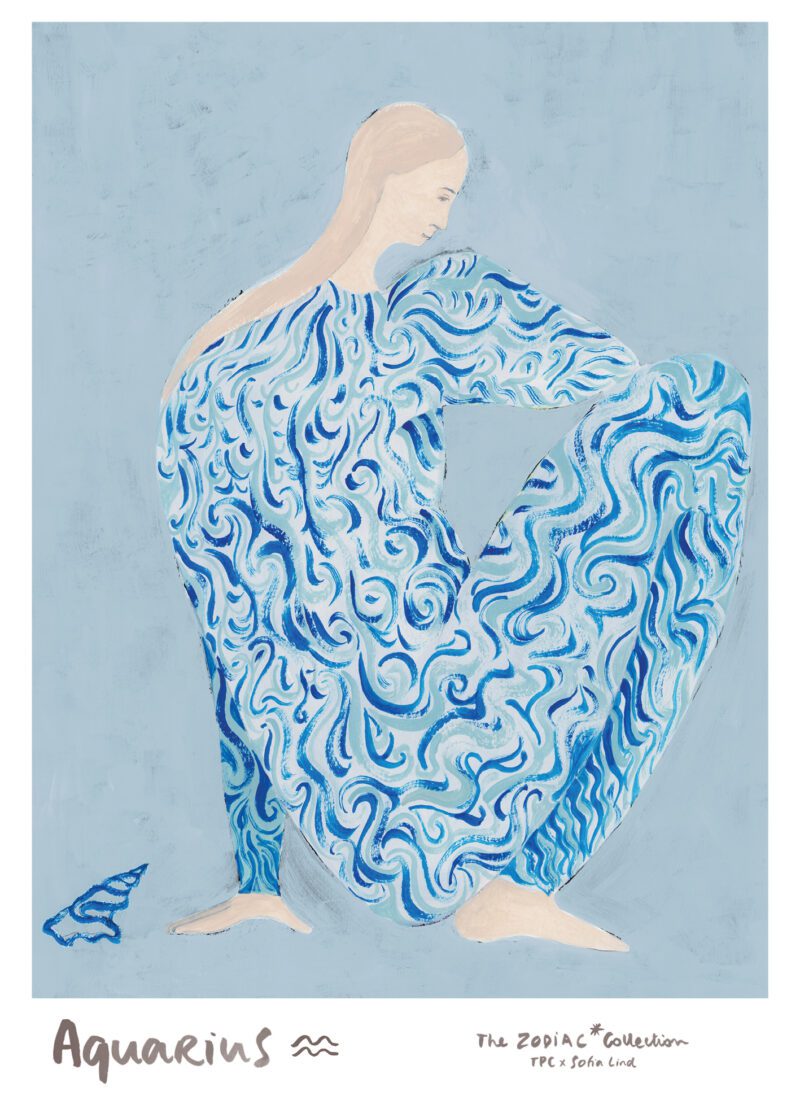 THE POSTER CLUB Poster Πόστερ Aquarius - Γαλάζιο 50 x 70 cm THE POSTER CLUB