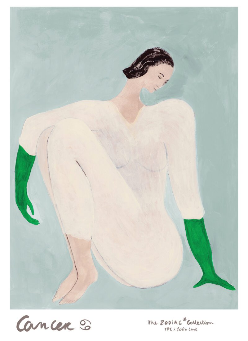 THE POSTER CLUB Poster Πόστερ Cancer - Γαλάζιο Μπεζ Πράσινο 50 x 70 cm THE POSTER CLUB