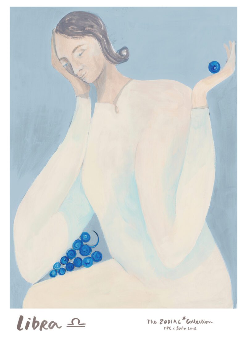 THE POSTER CLUB Poster Πόστερ Libra - Μπεζ Γαλάζιο 30 x 40 cm THE POSTER CLUB