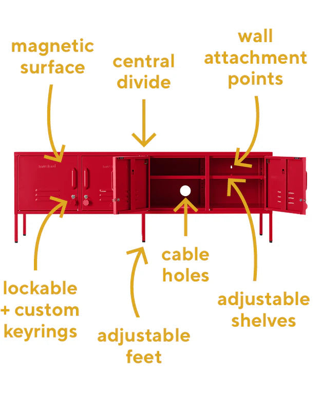 Μεταλλικό Ντουλάπι Locker The Standard Poppy Κόκκινο Χάλυβας H57cm x W162cm x D40cm Mustard Made